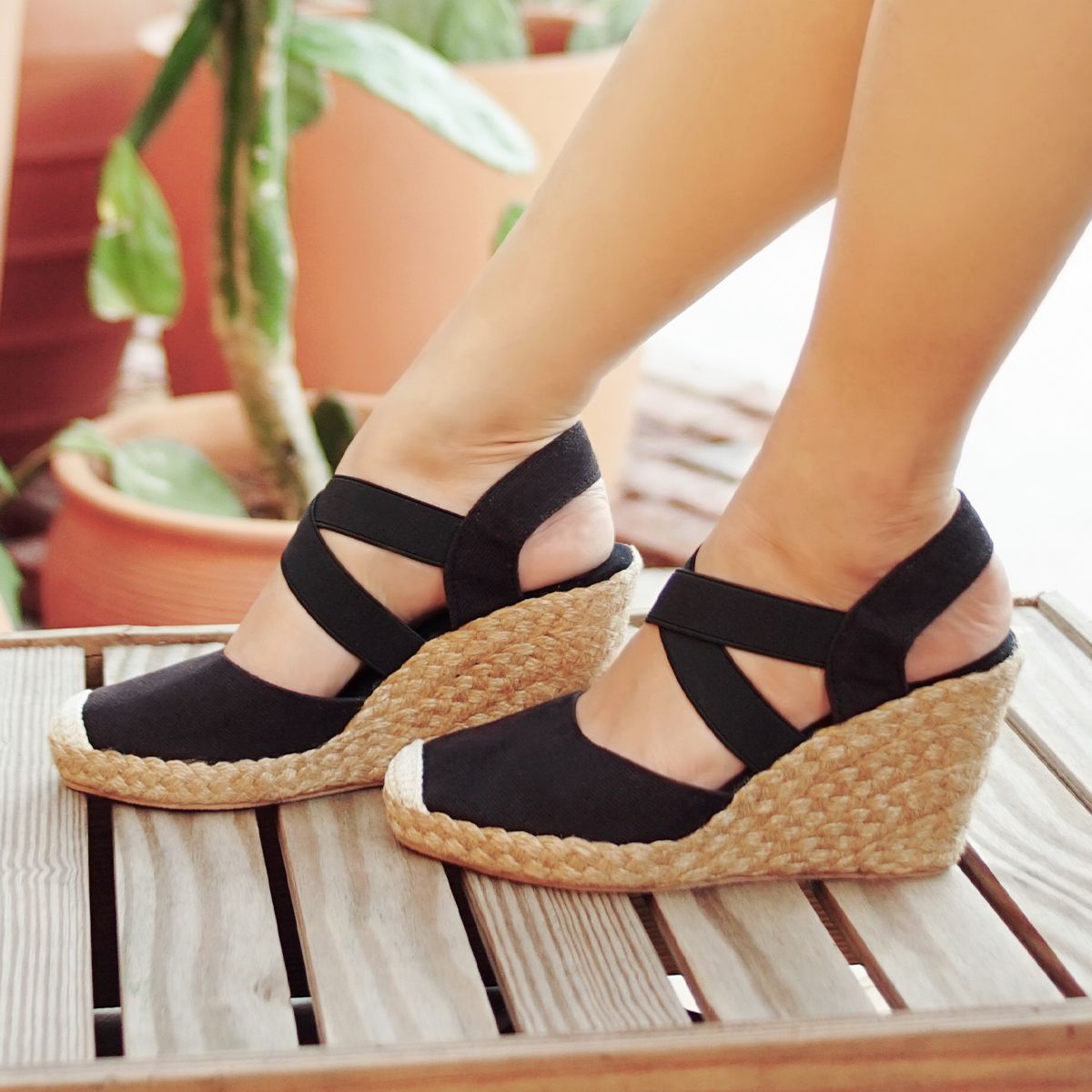 ARTEMIS - Cao Gót Quai Thun Chéo Chữ X 8cm