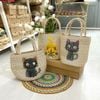 Túi Cói Hộp Trụ Tròn Thêu Tranh Raffia - BESTIES