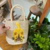 Túi Cói Hộp Trụ Tròn Thêu Tranh Raffia - BESTIES