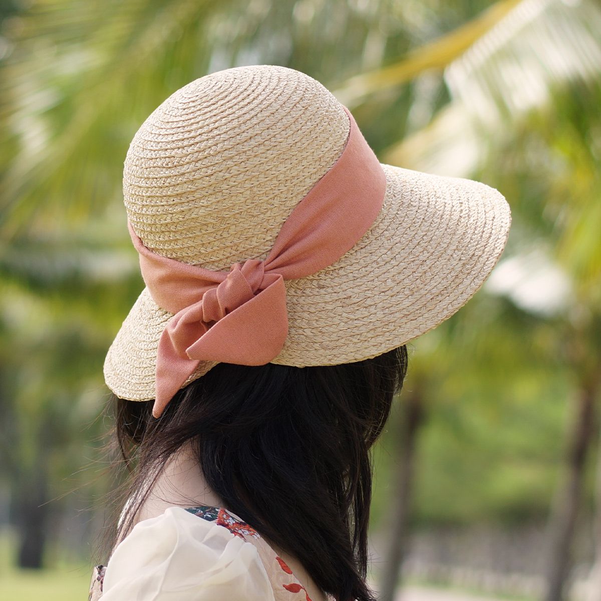 Nón Cói Raffia Chóp Tròn Dạng Nửa Vành Lưỡi Trai 8cm - BO SAU