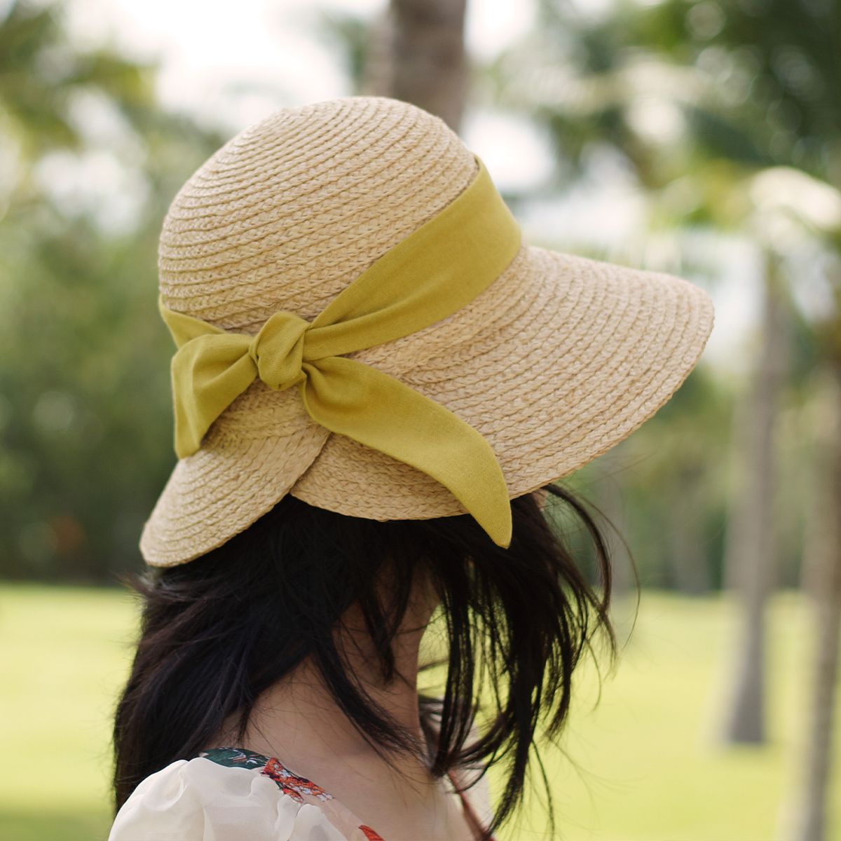 Nón Cói Raffia Chóp Tròn Dạng Nửa Vành Lưỡi Trai 8cm - BO SAU