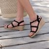 BONITA - Sandal 3 Dây Quai Ngang Đế Xuồng Cói 6cm