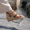 BONITA - Sandal 3 Dây Quai Ngang Đế Xuồng Cói 6cm