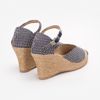 Giày Cói Kín Gót Mảnh Vải Thổ Cẩm 8cm - BONJOUR