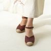 Đế Xuồng Cói Phối Vải Hemp Kín Mũi Quai Gài 6cm - DỆT MÂY