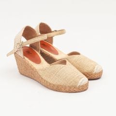 Đế Xuồng Cói Phối Vải Hemp Kín Mũi Quai Gài 6cm - DỆT MÂY