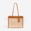 Túi Tote Chữ Nhật Vải Dệt Abaca Phối Da Microfiber - ĐIỀN