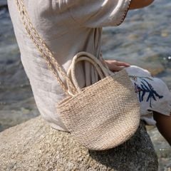 Túi Cói Hộp Trụ Tròn Quai Đeo Macrame - SIMPLE