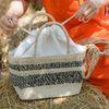 Túi Cói Abaca Hình Hộp Chữ Nhật Hoạ Tiết Sọc Đen - ZEBRA