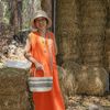 Túi Cói Abaca Hình Hộp Chữ Nhật Hoạ Tiết Sọc Đen - ZEBRA