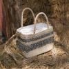Túi Cói Abaca Hình Hộp Chữ Nhật Hoạ Tiết Sọc Đen - ZEBRA