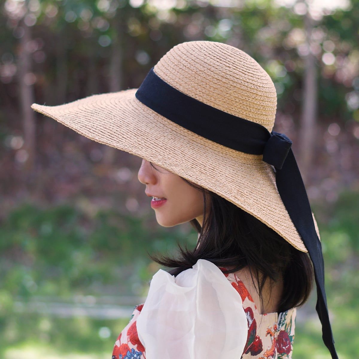 Nón Cói Raffia Chóp Tròn Vành 11cm - NƠ CÓI