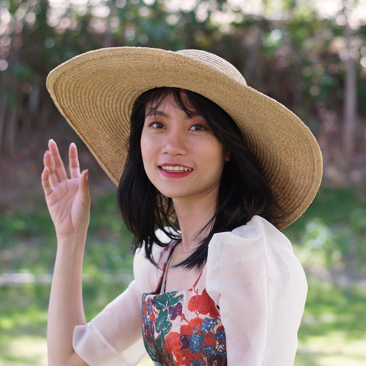 Nón Cói Raffia Chóp Tròn Vành 11cm - NƠ CÓI