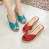 Guốc Mules Cói Hở Mũi Phối Vải Hemp 6cm - HOÀNG HÔN