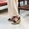 Sandal Cói Đế Xuồng Quai Ngang 9cm - HOÀNG QUYÊN