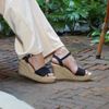 Sandal Cói Đế Xuồng Quai Ngang 9cm - HOÀNG QUYÊN