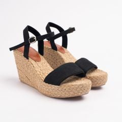 Sandal Cói Đế Xuồng Quai Ngang 8cm - HOÀNG QUYÊN