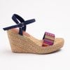 Sandal Cói Đế Xuồng Quai Ngang Thổ Cẩm 8cm - HOÀNG QUYÊN