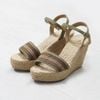 Sandal Cói Đế Xuồng Quai Ngang Thổ Cẩm 8cm - HOÀNG QUYÊN