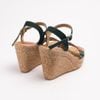 Sandal Cói Đế Xuồng Quai Ngang Thổ Cẩm 8cm - HOÀNG QUYÊN