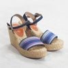 Sandal Cói Đế Xuồng Quai Ngang Thổ Cẩm 8cm - HOÀNG QUYÊN