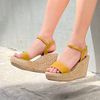 Sandal Cói Đế Xuồng Quai Ngang 9cm - HOÀNG QUYÊN