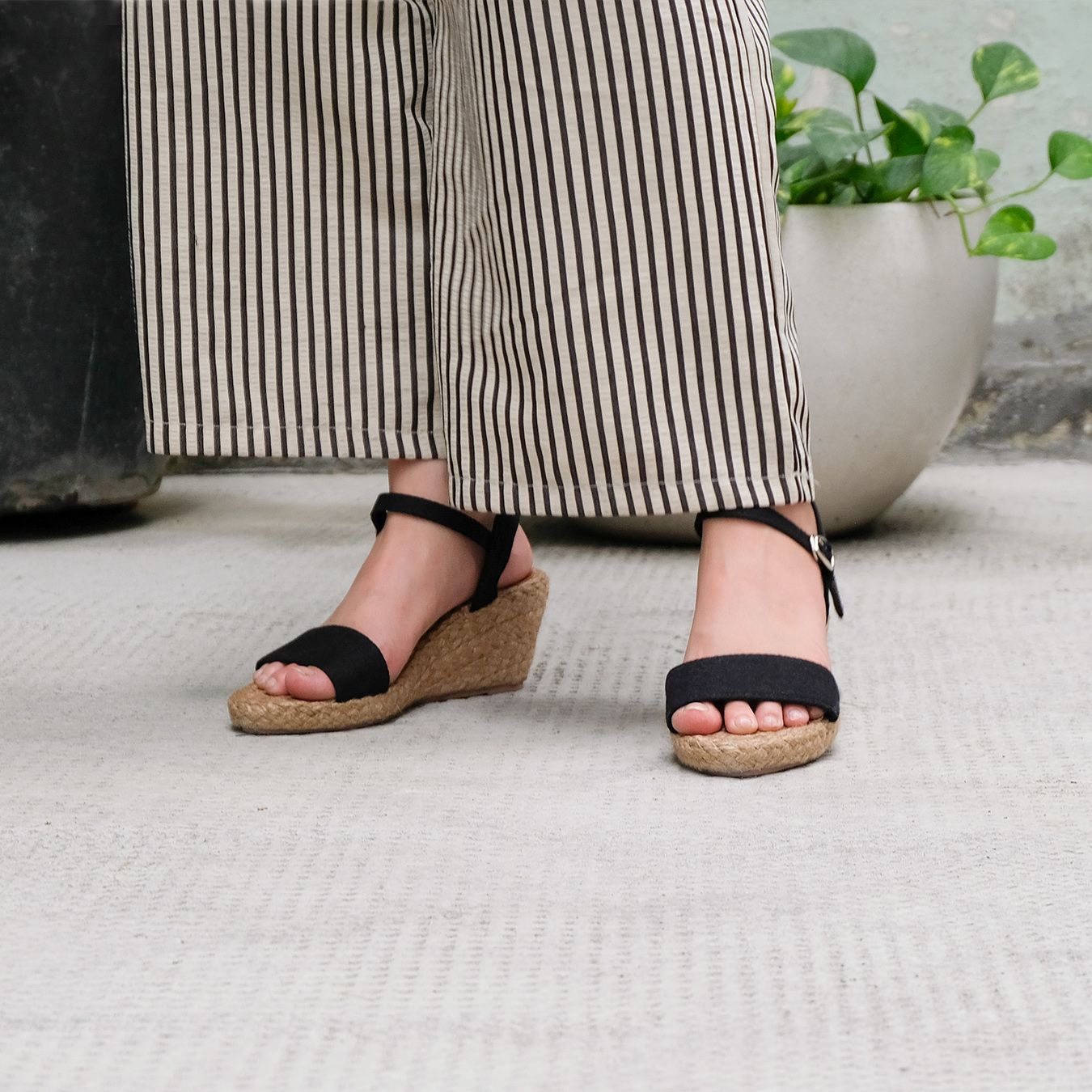 Sandal Cói Đế Xuồng Quai Ngang 6cm - HOÀNG QUYÊN