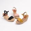Sandal Cói Đế Xuồng Quai Ngang 9cm - HOÀNG QUYÊN