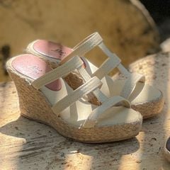 Dép Cao 3 Dây Quai Ngang Đế Xuồng Cói 8cm - BELLA
