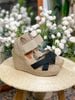Sandal Cói Đế Xuồng Quai Chữ X Phối Quai Thun 10cm - VÂN GIANG