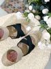 Sandal Cói Đế Xuồng Quai Chữ X Phối Quai Thun 10cm - VÂN GIANG