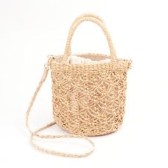 Túi Cói Abaca Dáng Bầu Móc Họa Tiết Macrame - JASMINE