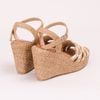 Sandal Cói Đế Xuồng Đan 4 Quai Ngang 10cm - KIỀU VÂN