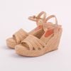 Sandal Cói Đế Xuồng Đan 4 Quai Ngang 10cm - KIỀU VÂN