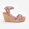 Sandal Cói Đế Xuồng Hở Mũi Phối Vải Hoạ Tiết 9cm - LÀN SÓNG