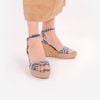 Sandal Cói Đế Xuồng Hở Mũi Phối Vải Hoạ Tiết 9cm - LÀN SÓNG