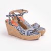 Sandal Cói Đế Xuồng Hở Mũi Phối Vải Hoạ Tiết 9cm - LÀN SÓNG