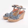 Sandal Cói Đế Xuồng Hở Mũi Phối Vải Hoạ Tiết 9cm - LÀN SÓNG
