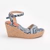 Sandal Cói Đế Xuồng Hở Mũi Phối Vải Hoạ Tiết 9cm - LÀN SÓNG