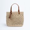 Túi Cói Abaca Hình Chữ Nhật Quai Da Móc Họa Tiết - MACRAME 6