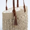 Túi Cói Abaca Hình Chữ Nhật Quai Da Móc Họa Tiết - MACRAME 6