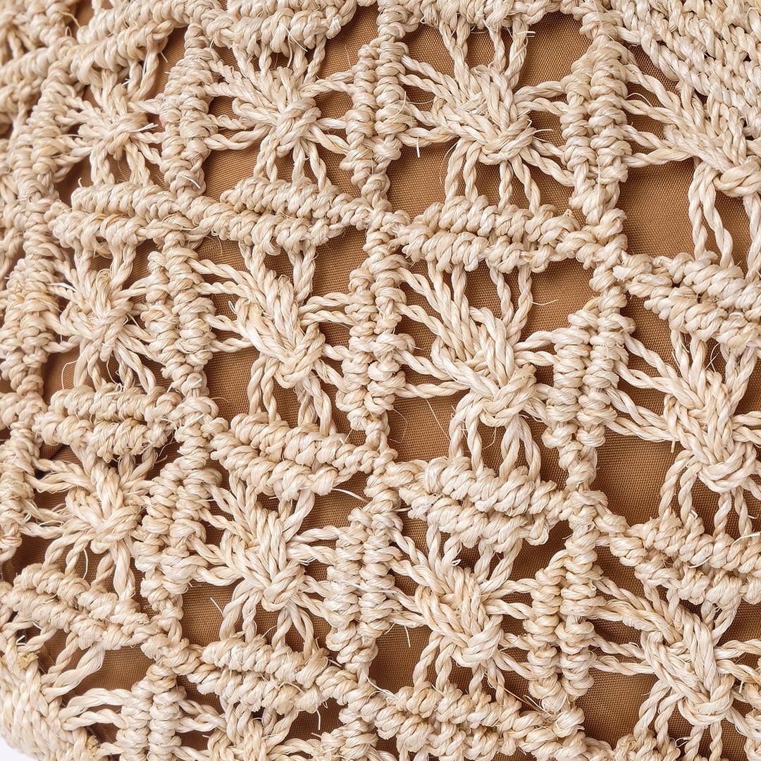 Túi Cói Abaca Hình Thang Cầm Tay Móc Họa Tiết - MACRAME 9