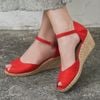Cao Gót Cói Hở Mũi Quai Gài 6cm - MIMI