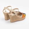 Đế Xuồng Cói Thêu Ghép Vải Hemp Nhiều Màu Gót Mảnh 8cm - MINH TÚ
