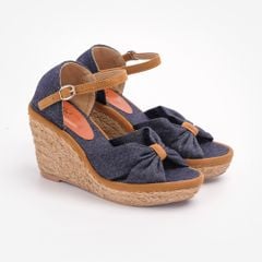 Sandal Cói Đế Xuồng Phối Quai Nơ 8cm - MISS GRAY