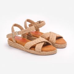 Sandal Cói Đế Bằng Quai Chữ X 3cm - MỘC HƯƠNG