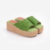Dép Cói Đế Bằng Quai Ngang Phối Vải Hemp 5cm - NGỌC THẠCH