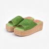 Dép Cói Đế Bằng Quai Ngang Phối Vải Hemp 5cm - NGỌC THẠCH