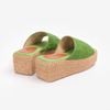 Dép Cói Đế Bằng Quai Ngang Phối Vải Hemp 5cm - NGỌC THẠCH