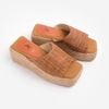 Dép Cói Đế Bằng Quai Ngang Phối Vải Hemp 5cm - NGỌC THẠCH